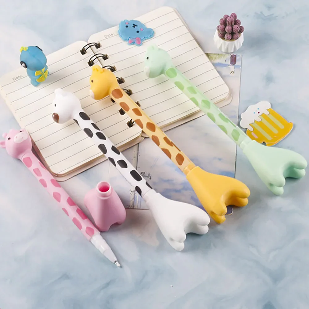 

Набор из 4 новых креативных шариковых ручек в форме жирафа, унисекс, канцелярские принадлежности для студентов, приз, подарок