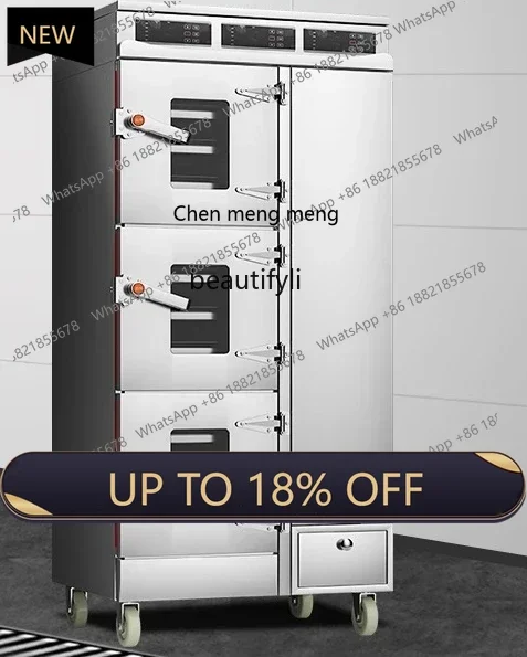 

Z189 Commercial three-door steamer, transparent window smart steamer, electric seafood steamer, restaurant, restaurant canteen