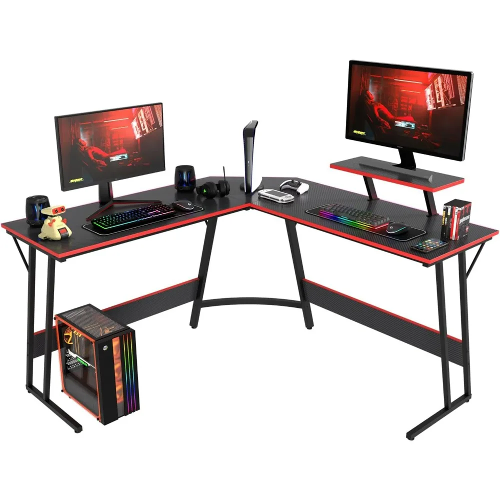 

L Shaped Desk Corner Gaming Desk Computer Desk with Large Desktop Studying and Working and Gaming for Home and Work Place