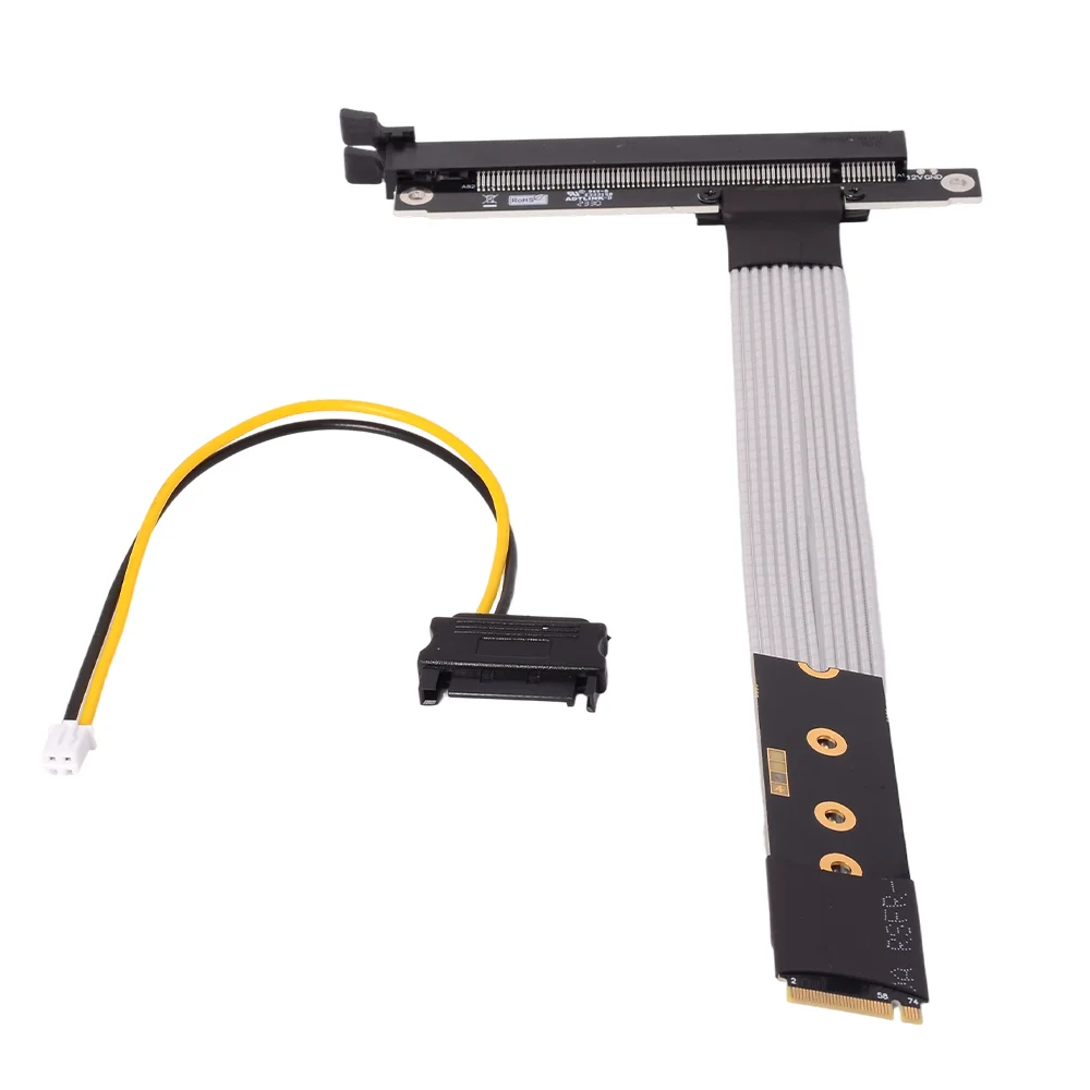 ADT-Link M.2 NGFF to PCIE x16 16x NVMe STX Motherboard Graphics Card Extension Cable M.2 to 90 Degree Bent Angle Riser Adapter