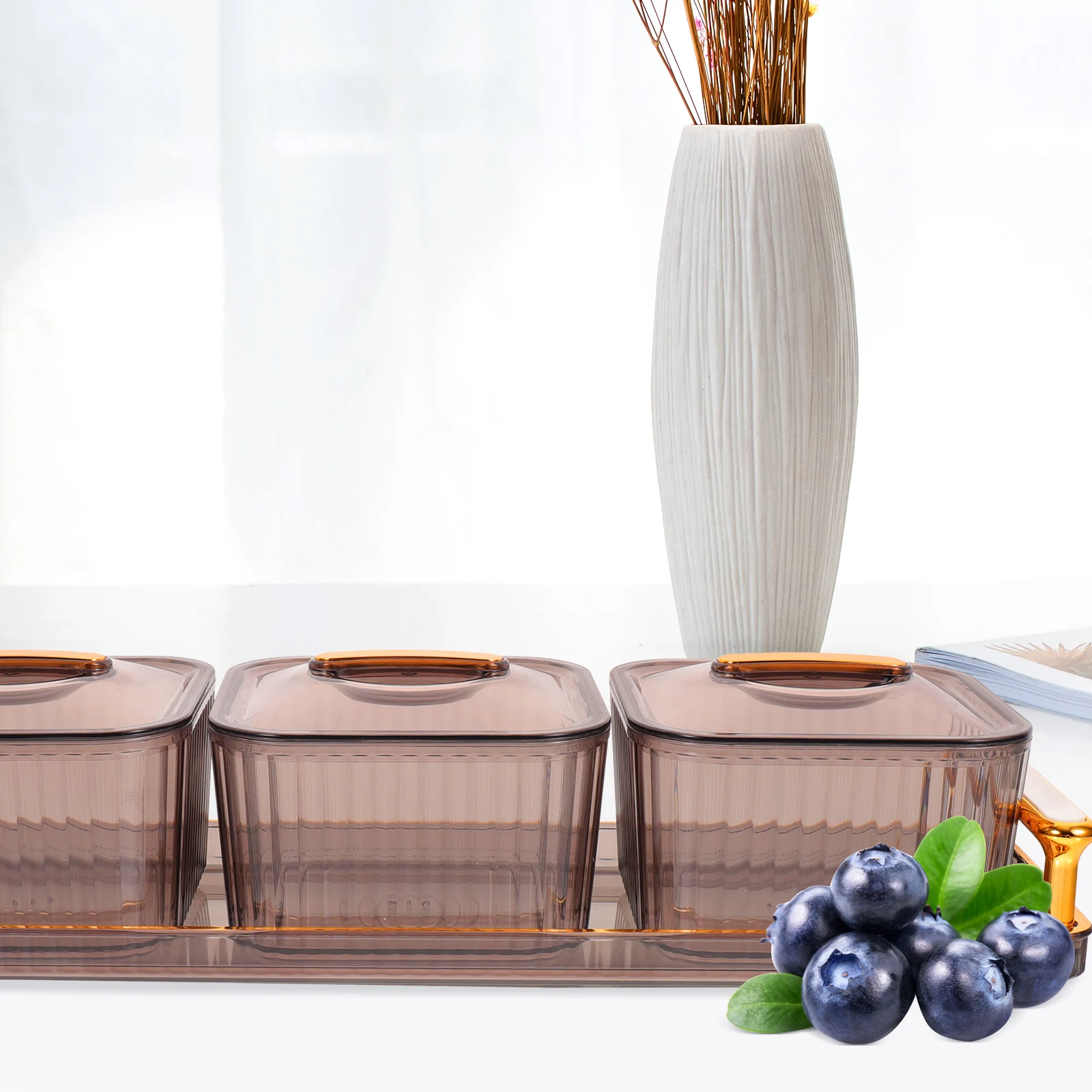 

C Platters Party Favors Golden Movie Boxes Snack Tray food trays serving cookie jar clear jars plastic container