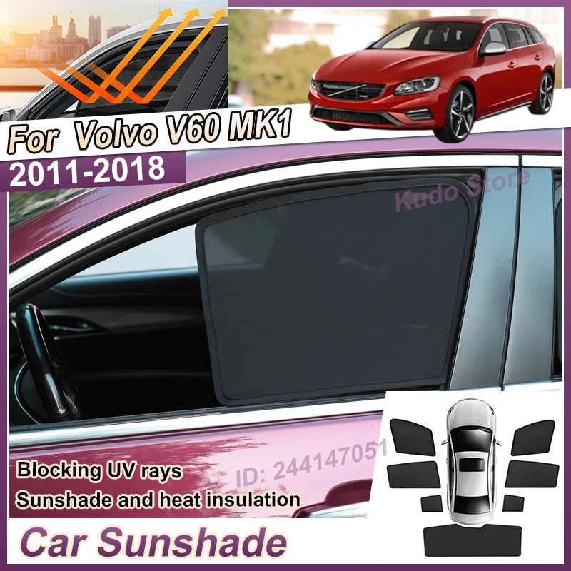 

Car Window Shade For Volvo V60 2013 Accessories MK1 2011~2018 2012 Sunscreen Magnetic Mesh Sunshade shield Visor Tool Auto Parts