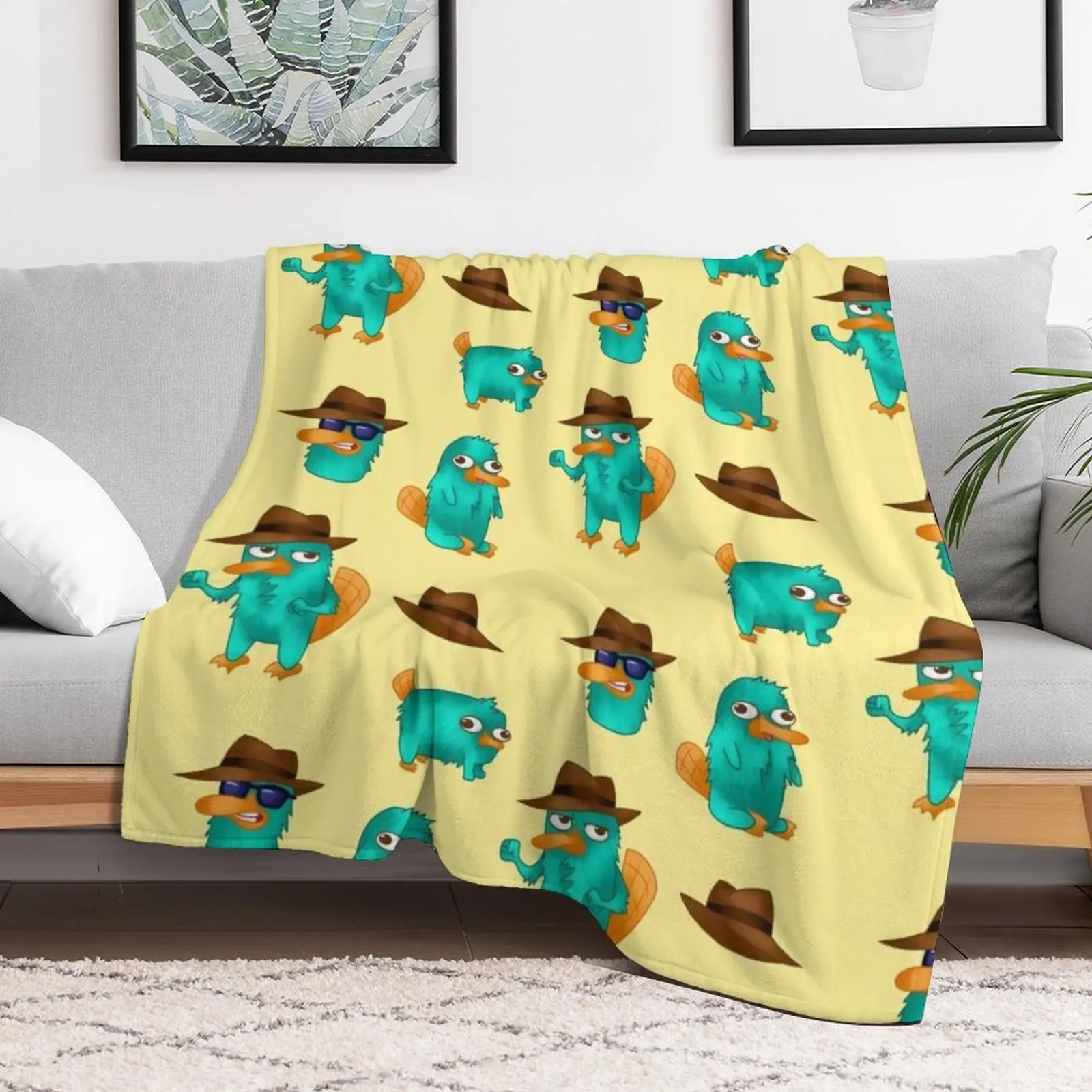 

Perry the Platypus! Throw Blanket Luxury Throw Cute warm winter Blankets