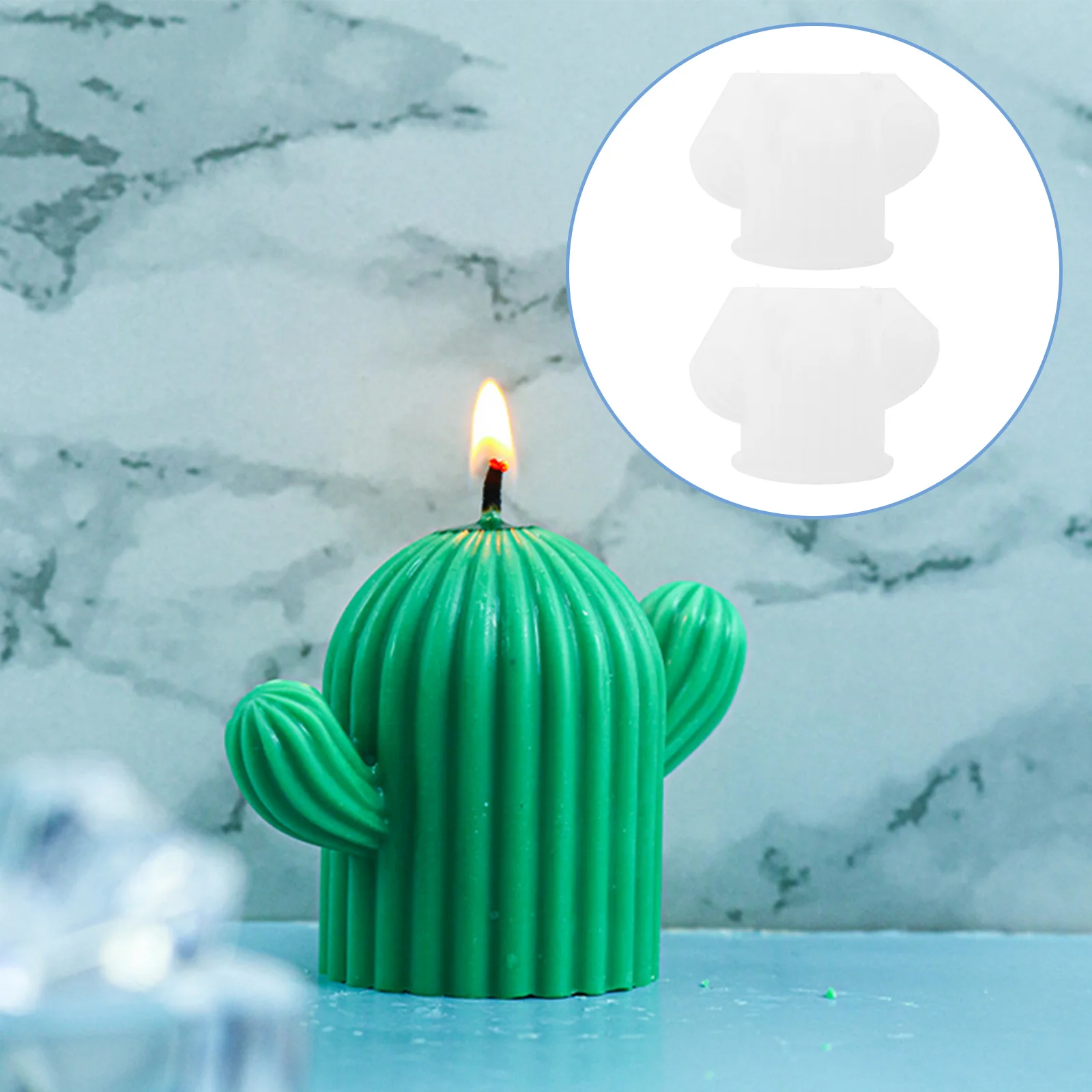 

2Pcs Silicone Molds Cactus Shape DIY Handmade Scented Mold Flexible Easy Demold Cactus Shape Silicone Mold