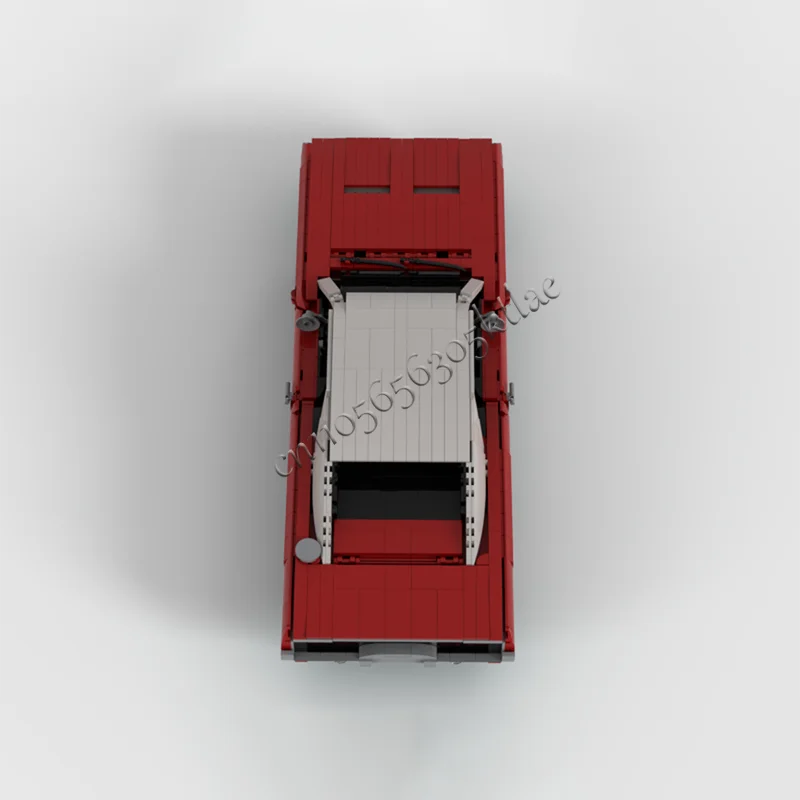 1615 PCS MOC Premium Red And White Roofed Car Model Building Blocks Urban Technology Vehicle Diy Toys Kids Adult Surprise Gifts