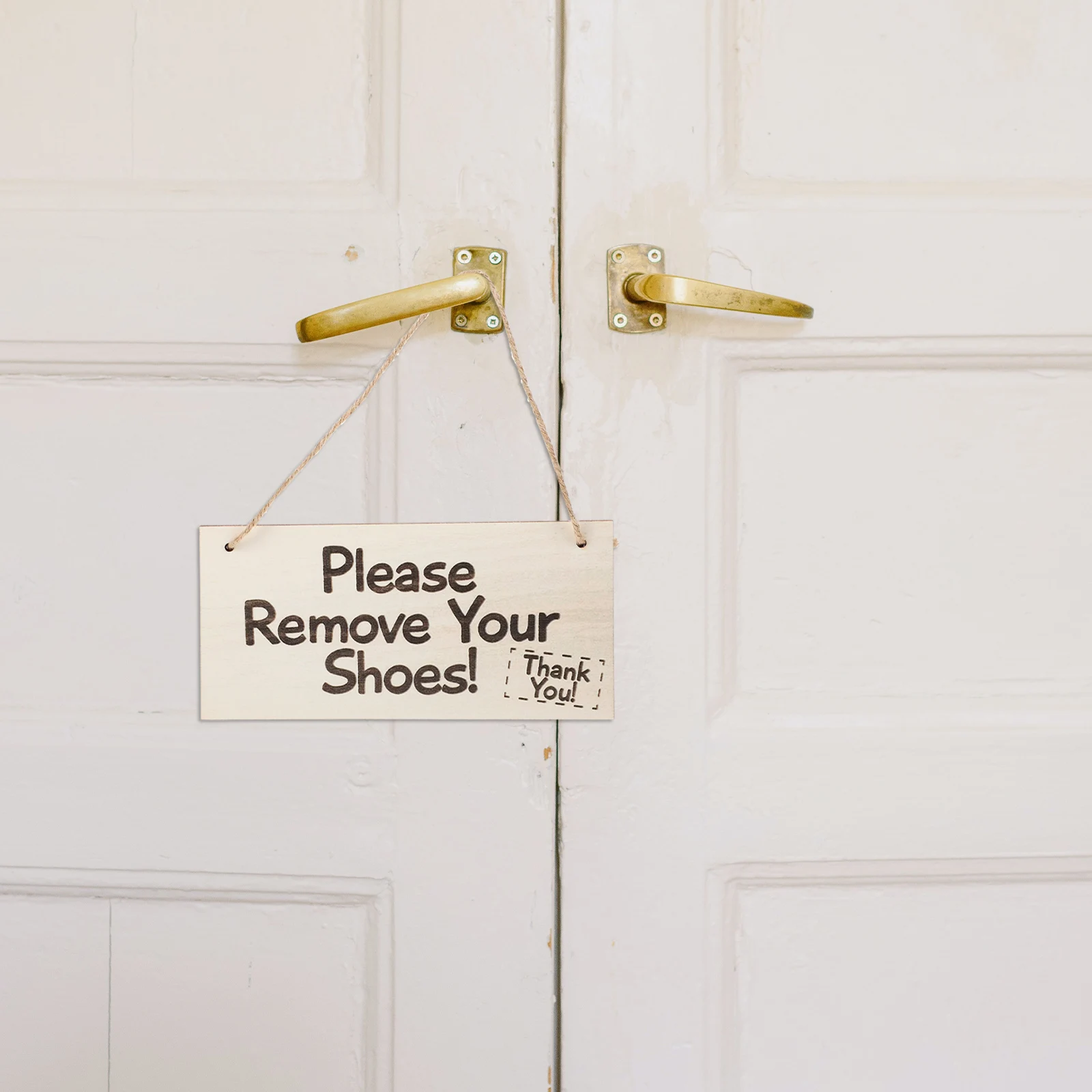 

4 Pcs Wooden Shoe Label Door Hanger Vintage Home Decor Signs Remove Your Shoes Front Door Take Off Practical