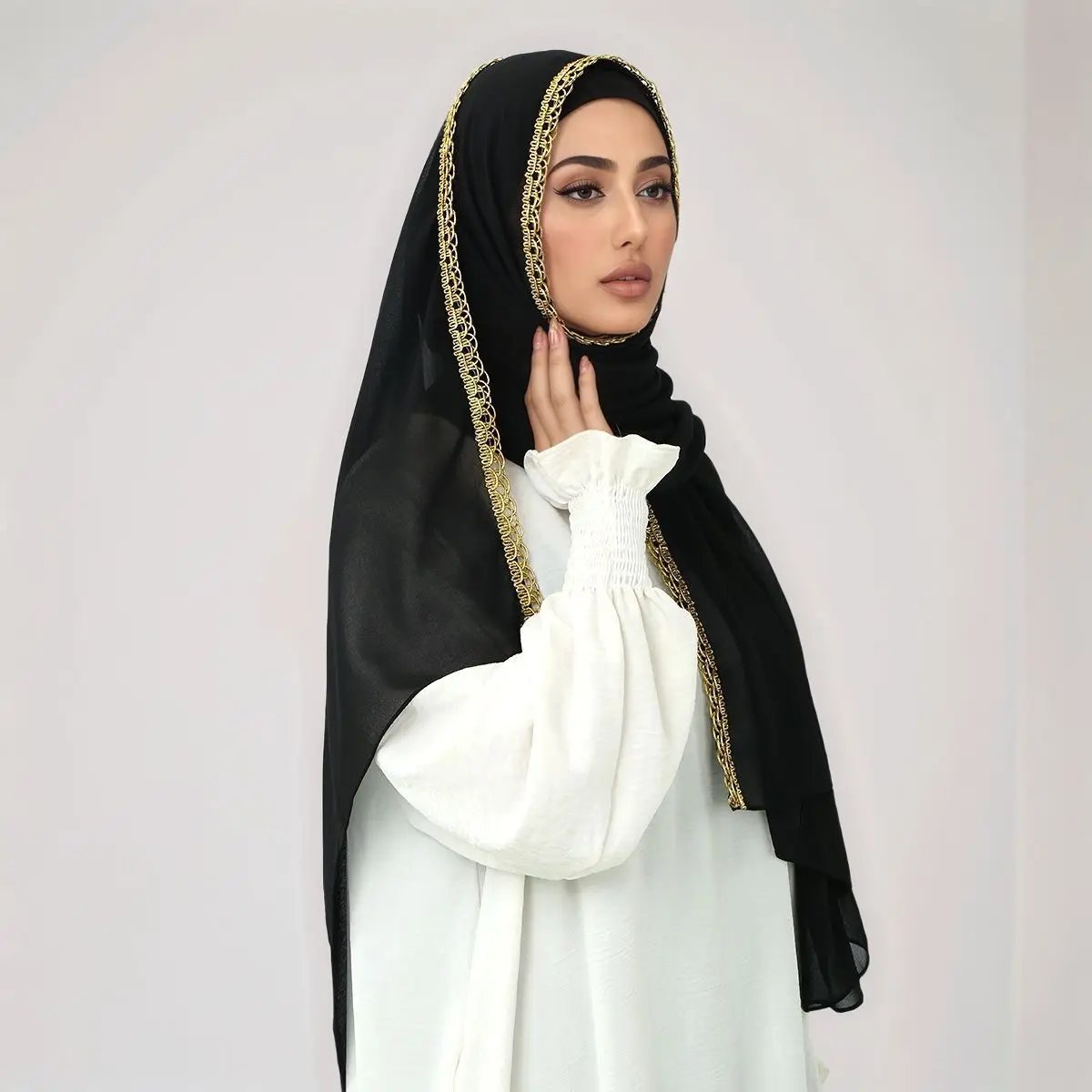 180 * 70Cm Ramadan New Fashion Scarf, 100 Muslim Women's Headscarf, Scarf Accessories, Ramadan