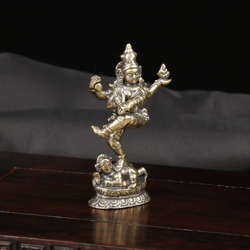 CH Brass Nepalese Four Armed Buddha Desktop Ornament Religious Worship Deities Crafts Ornament Old Bronze Ware