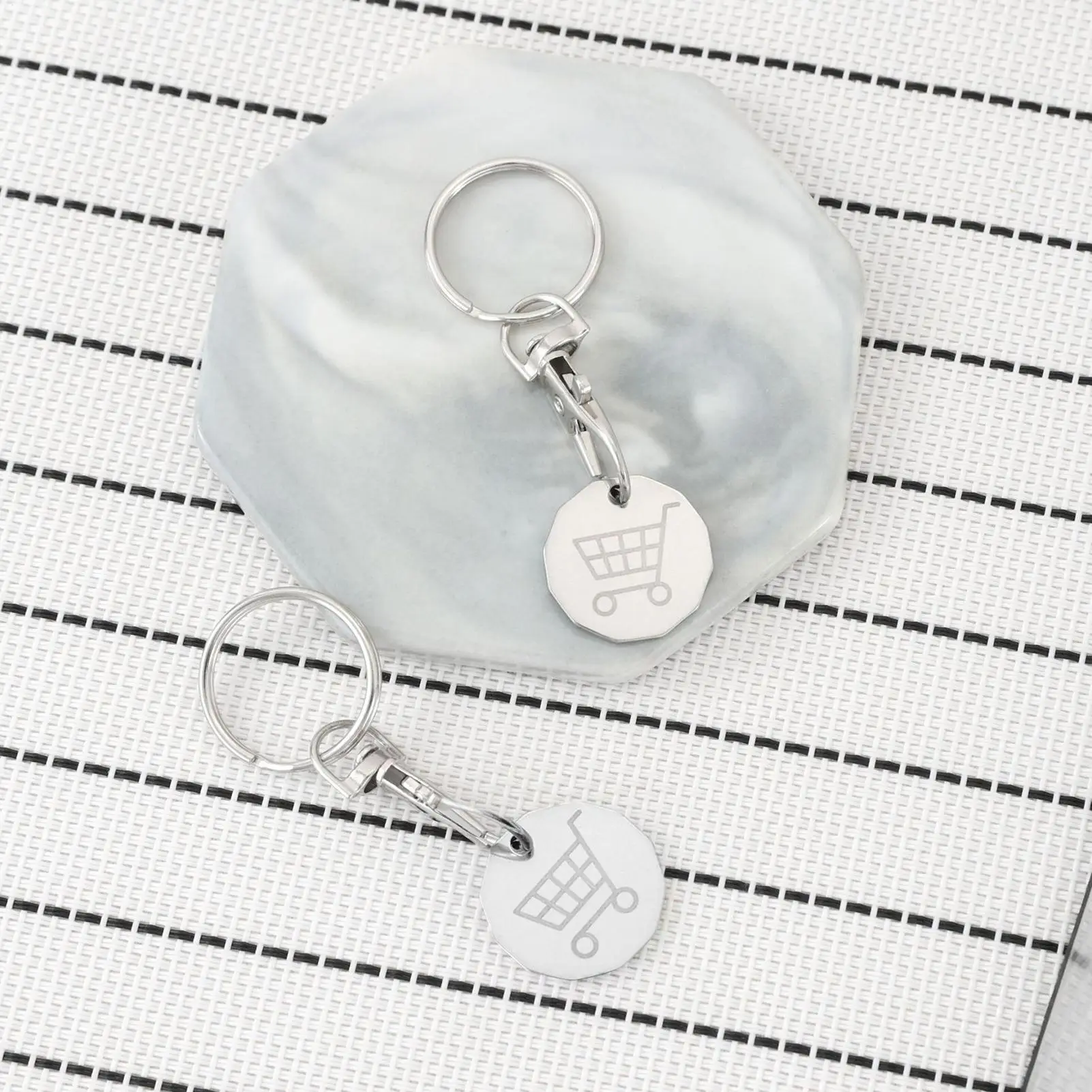 Shopping Cart Coin Keychain Trolley Keyring Coin Portable Bag Pendant For Adults Men Women Birthday Wedding School Wallet