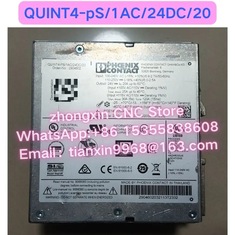 Brand New Original QUINT4-pS/1AC/24DC/20 2904602 Functional test OK Fast delivery