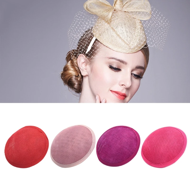 Elegant Sinamay Fascinator Base Millinery Fascinator Hat Base Party Hats DIY Accessories Women Headwear Linen Hat Bases