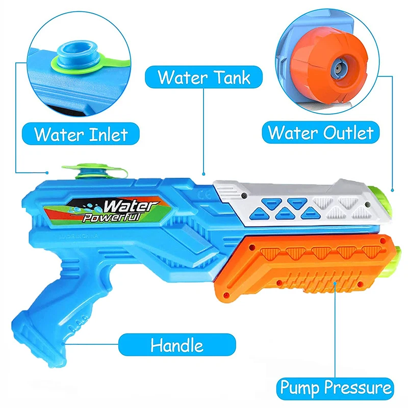 Pistolet à eau manuel d'été en plein air, piscine de plage, jouets ludiques, pistolet à eau de grande capacité, jouets d'interaction Parent-enfant, cadeau pour enfants