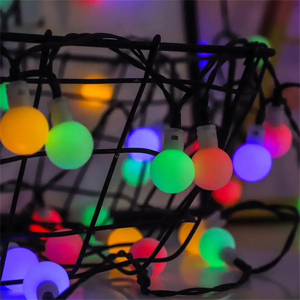 Great Outdoor String Lights Waterproof Decorative Lamp Plastic Xmas Holiday Always-On Extra-Long String Lights