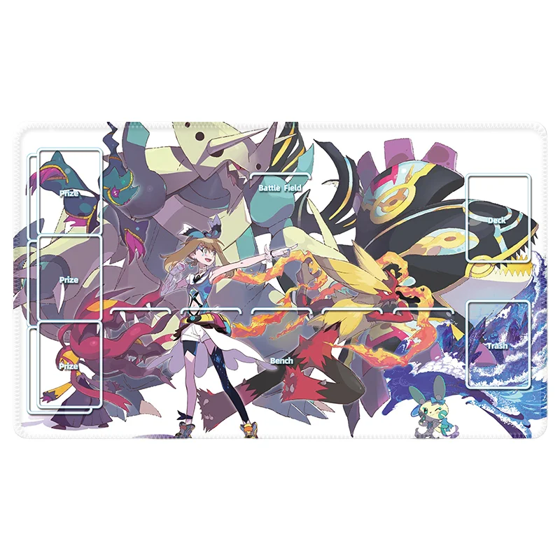 60*35*0.2cm Anime Pokemon gra PTCG dedykowana mata do gry w karty bitwa przeciw trenera Lillie Acerola Marnie Dawn kolekcje zabawki