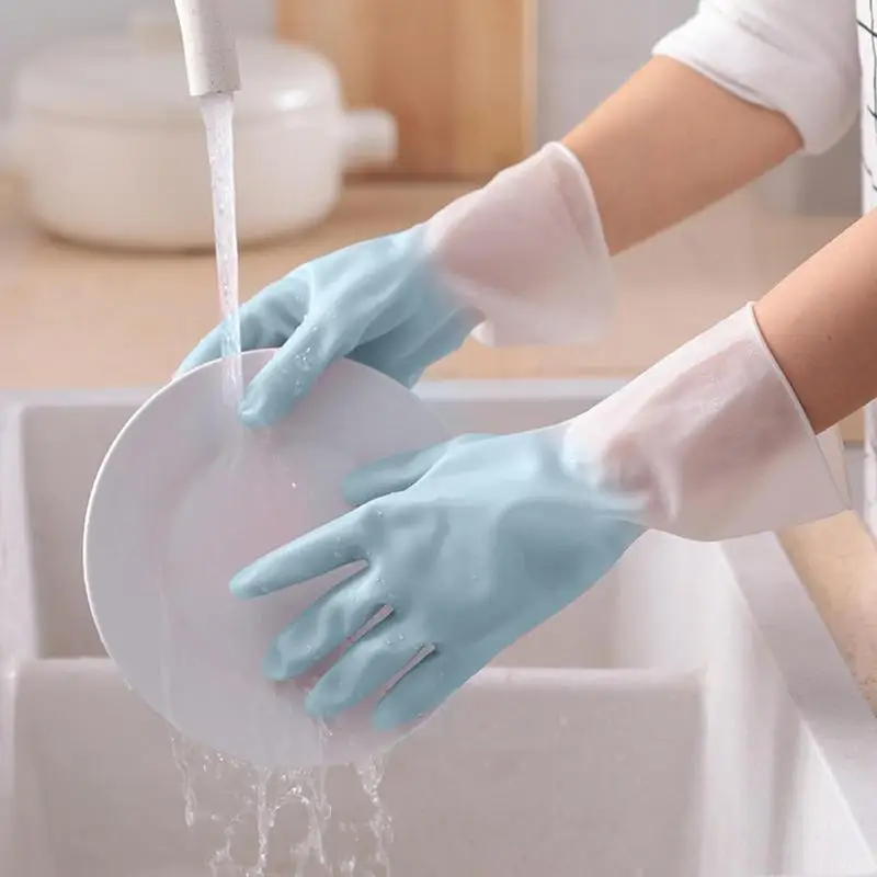 Rubber Gloves Cleaning Rubber Gloves Waterproof Rubber Dishwashing Gloves For Dishwashing Household Chores And Gardening