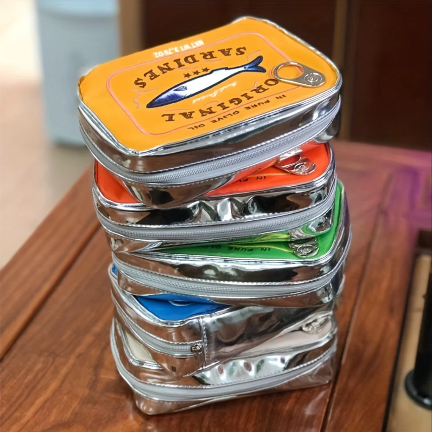 Mini Sardine Can Makeup Bag - Lightweight, Multifunctional