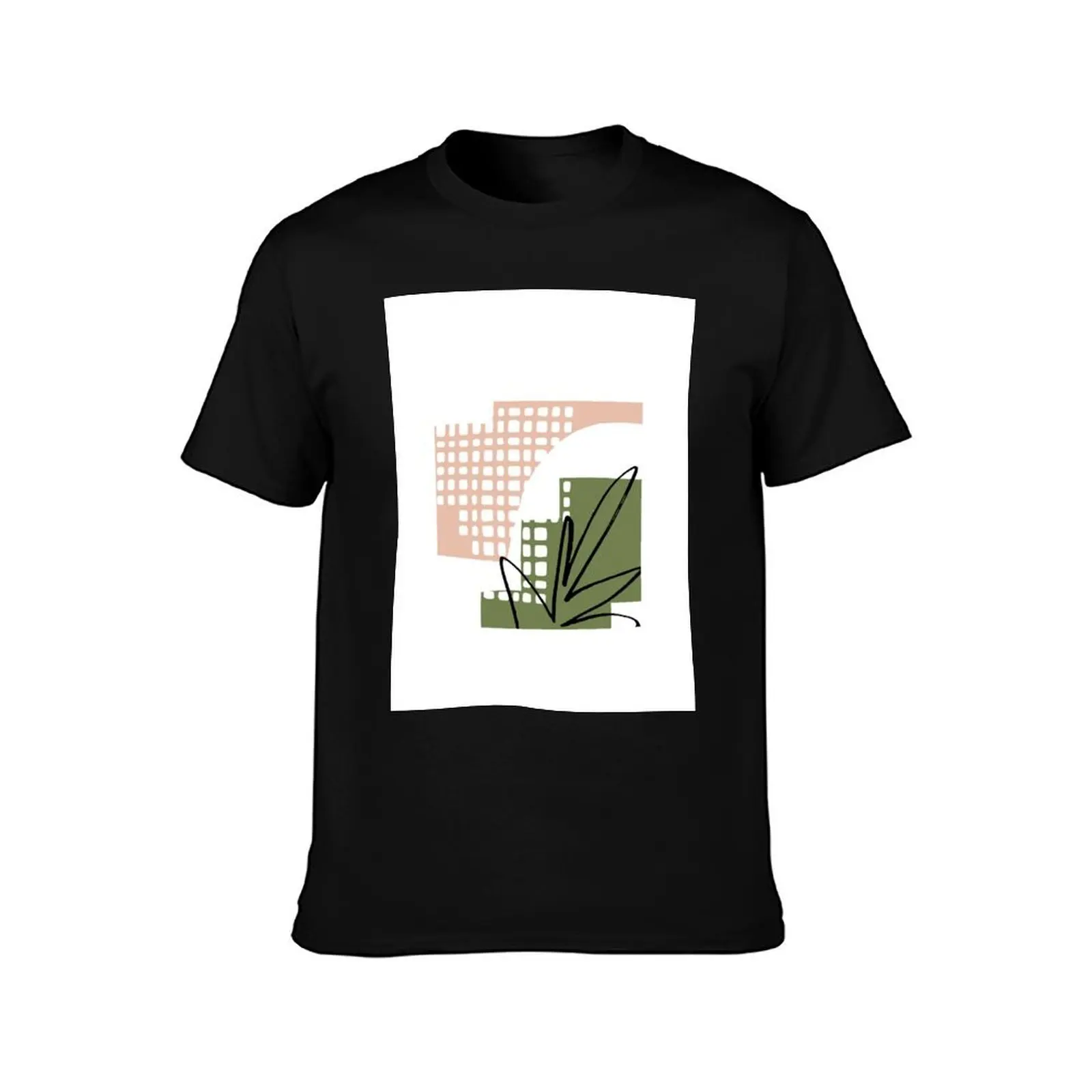 Pink and Olive Abstract T-Shirt t shirt man designer T-Shirt
