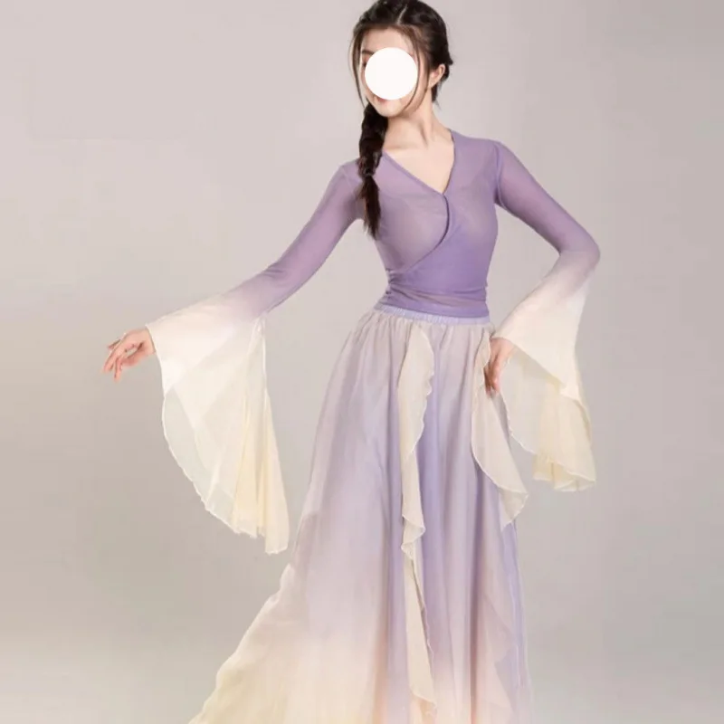 

Dance clothes classical elegant fairy gas top body rhyme gauze clothes practice performance trousers skirt art