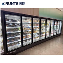 Commercial Food Freshness Display Cabinet / Curved Glass Freshness Display Cabinet / Stainless Steel Freshness Cabinet With Mult