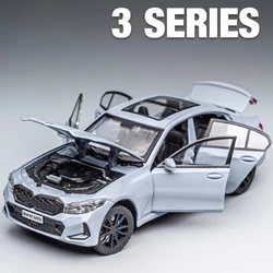 1:32 BMW 3 Series 320i Toy Car Model Alloy Diecast Pull Back Miniature Models Sound Light 6 Doors Opened Adults Collection Toys