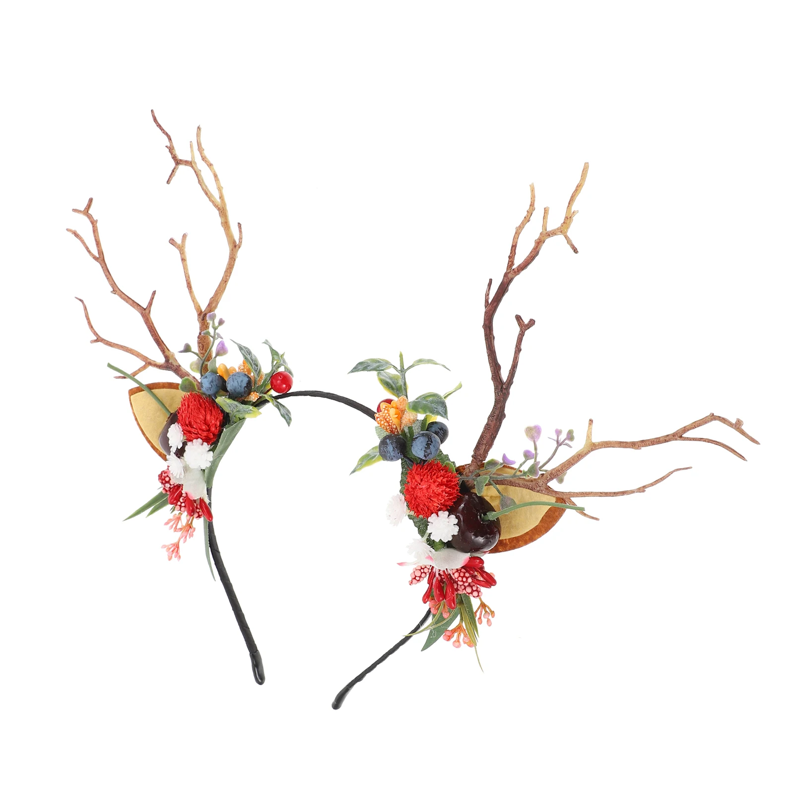 

Christmas Antler Headdress Girls Hair Accessories Fabric Plastic Branch Unique Hairband for Festival Party