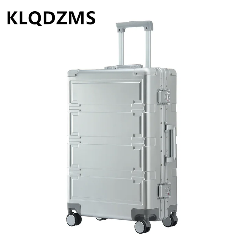 

KLQDZMS 20"24"26"28Inch Luggage Travel Bag Full Aluminum Magnesium Alloy Boarding Box Men's Business Trolley Case Cabin Suitcase