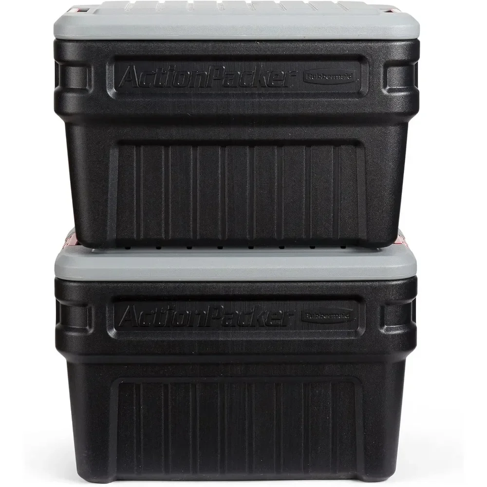 24 Gal Lockable Storage Box Pack of 2 Outdoor Industrial