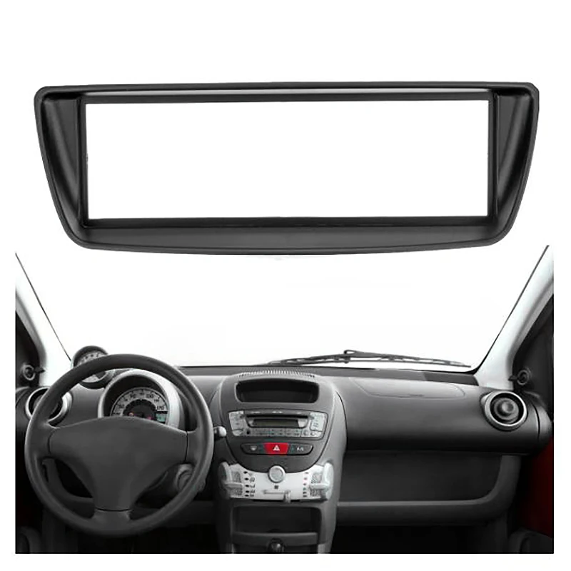 Car Stereo Radio Fascia Painel Placa Kit Guarnição, quadro para Citroen C1, Toyota Aygo AT, Peugeot 107, 1 Din