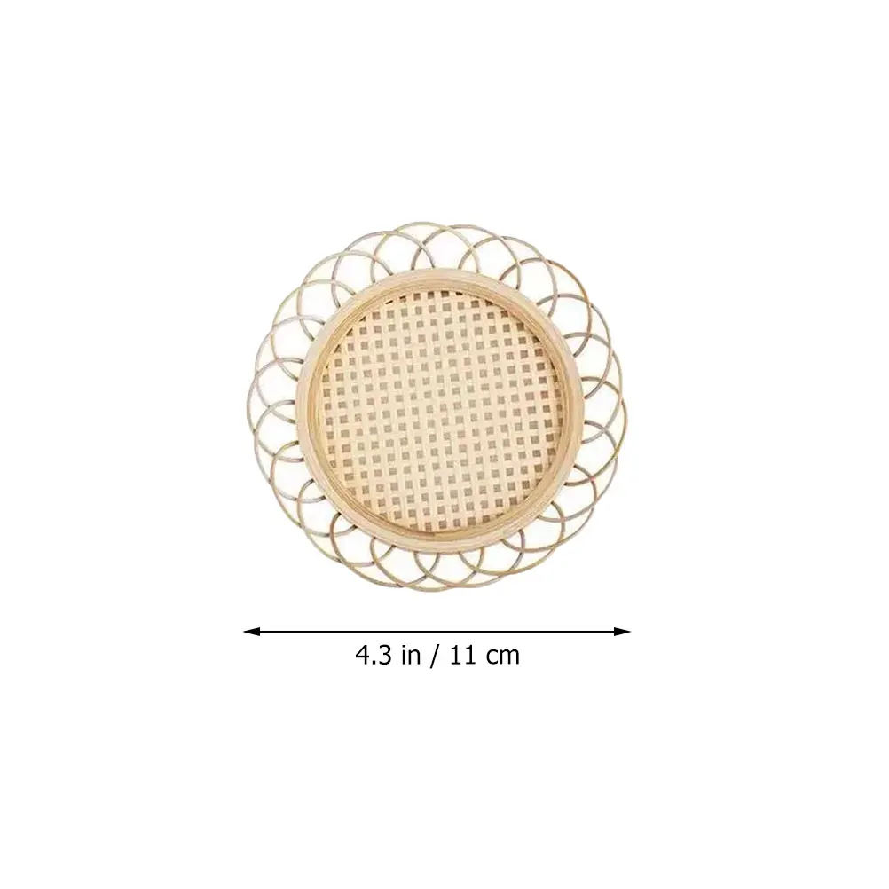 

3 Pcs Bamboo Coaster Exquisite Cup Mats Table Protective Placemat Drink Pad Shareable