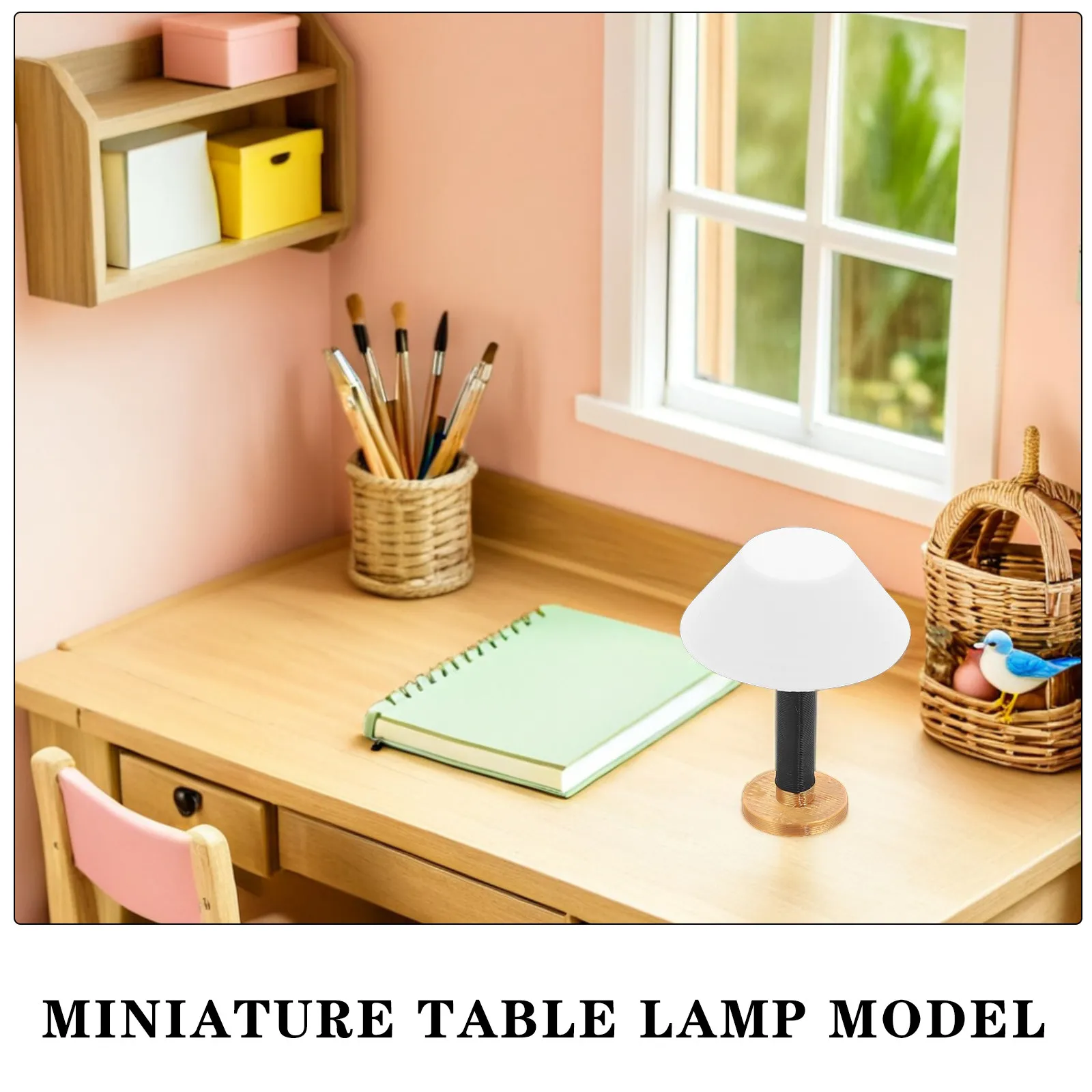 6pcs Miniature Dollhouse Lamp Set – Plastic Desk & Bedside Lights for Micro Landscape & Mini House Decor