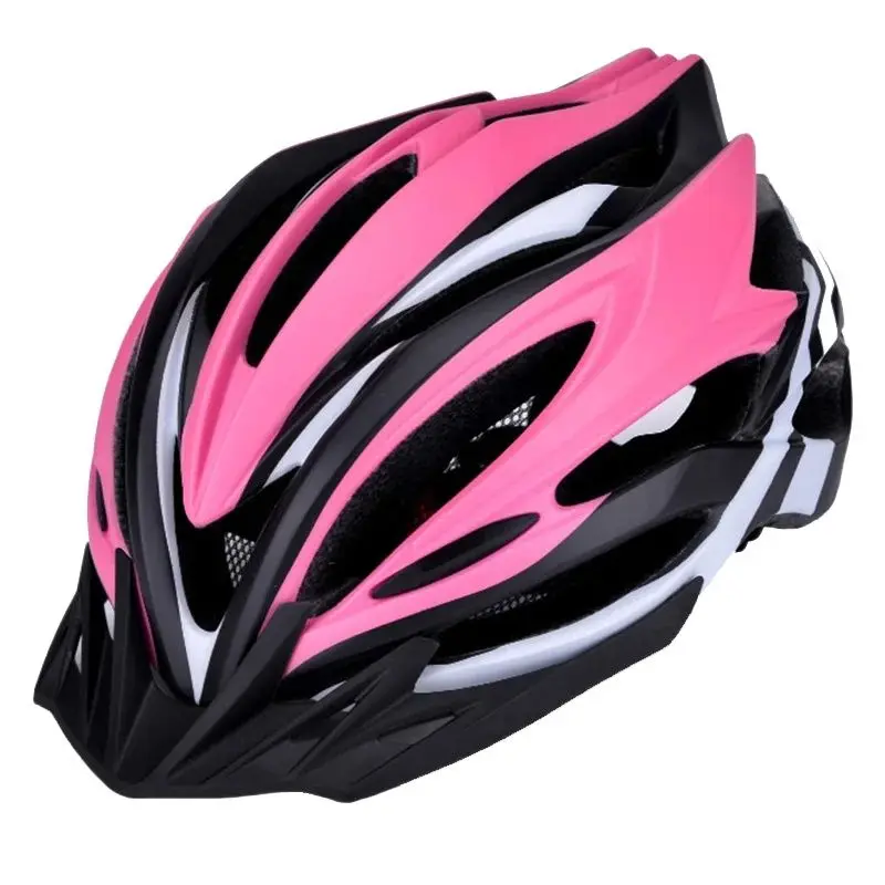 

LED MTB Mountain Bicycle Helmet Men Women - Ultralight Helmet Bike Pink Integrally Molded Helmets OFF-ROAD Mountain Bike Helmet