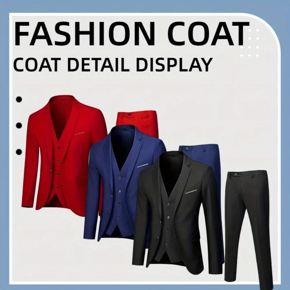 Men's Business Large Size Casual Set Formal Set Groom Set Groom Best Man Wedding Suit