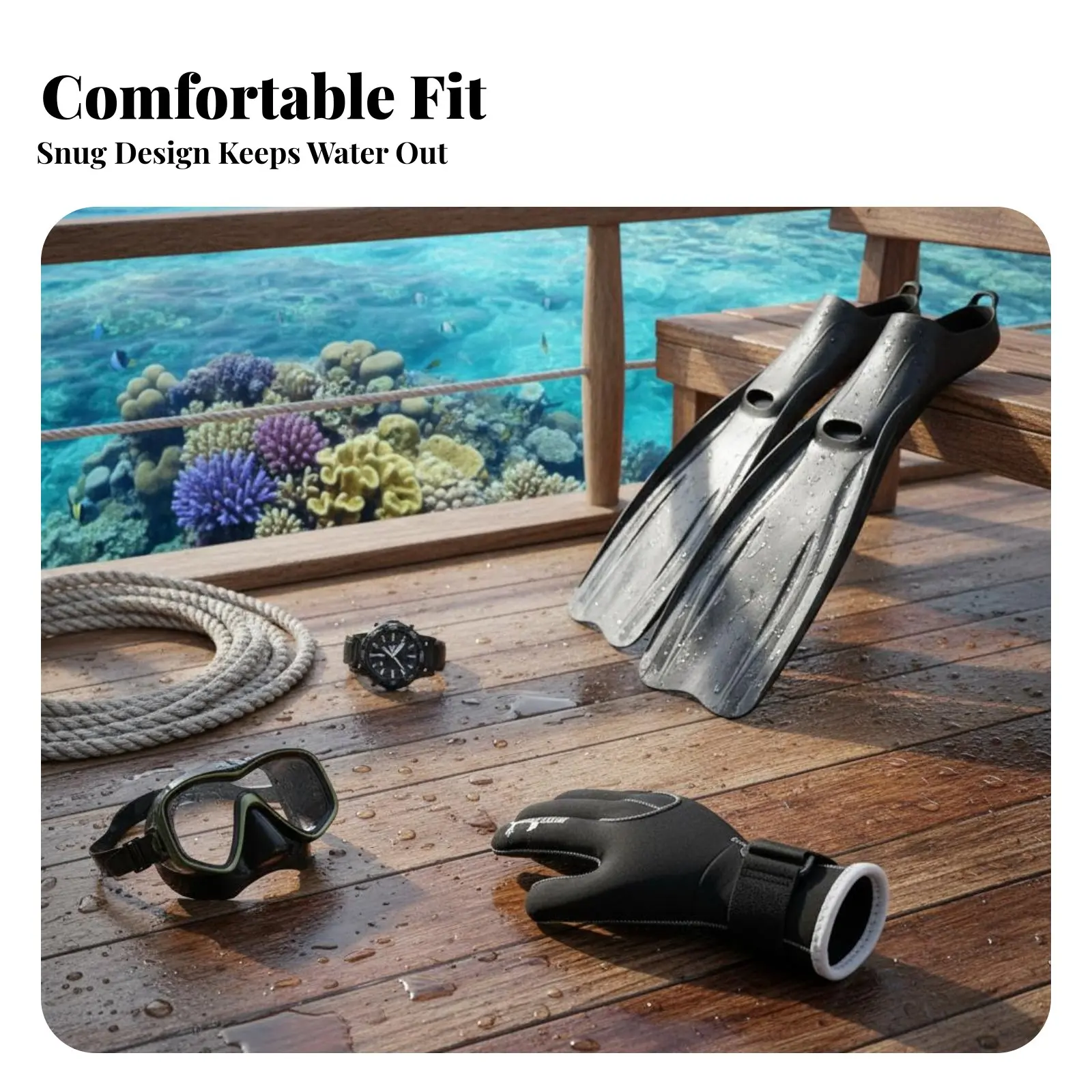 

Diving Gloves 3mm Thick Neoprene Snorkeling Gloves Cut Resistant Long-Lasting for Snorkelers, Kayaking, Boating