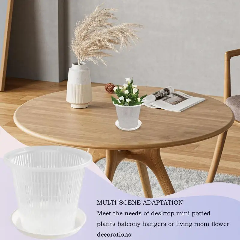 Clear Orchid Pot Root Control Rose Pansies Flower Pots ABS Planter With Holes Breathable Plant Growth Container Garden Supplies