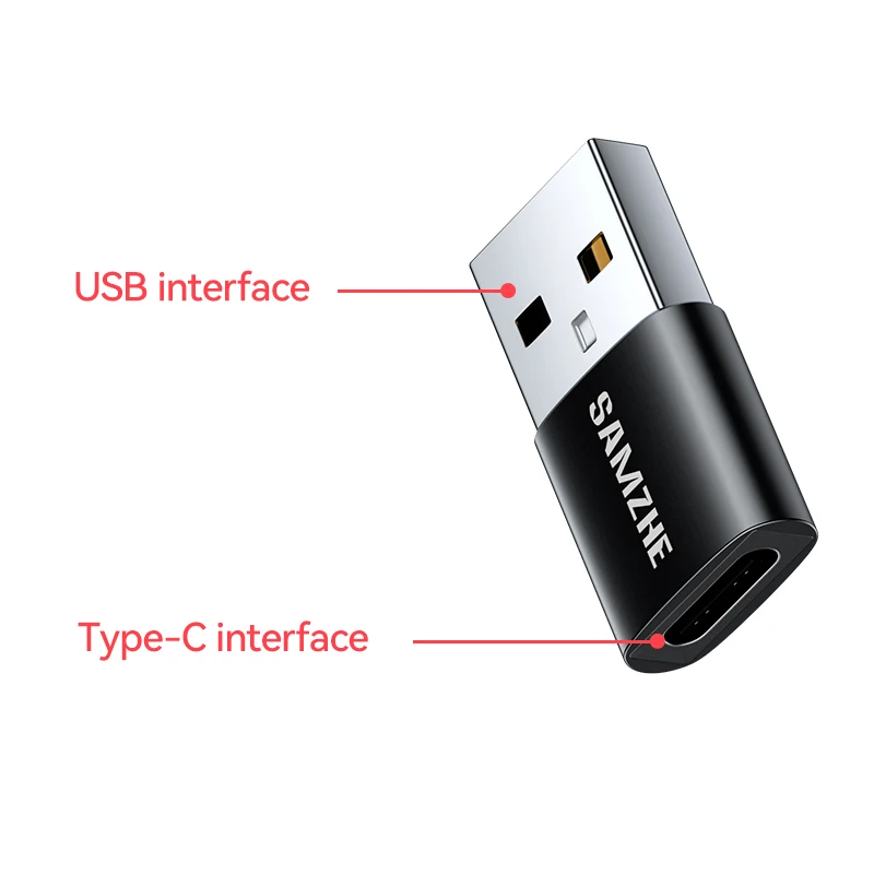 SAMZHE USB OTG Adapter to Type C Female Converter USB C Female to A Male for iPhone 16 15 14 13 12 Pro Max Plus iPad 8 9 10 Air5