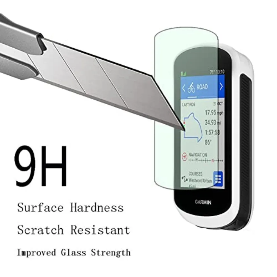 Screen Protector 3+1pack for Garmin edge explore 2 and Silicone Case Cover, Tempered Glass Film Anti-Scratch High Definition Fu