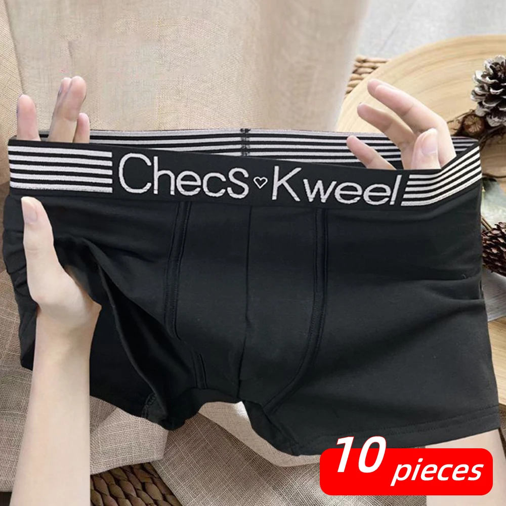 10 pcs Men's Underwear Boxer Shorts Breathable Sexy Men Underpants Solid Color Men's Panties Men Underwear Boy Underwear Brifes