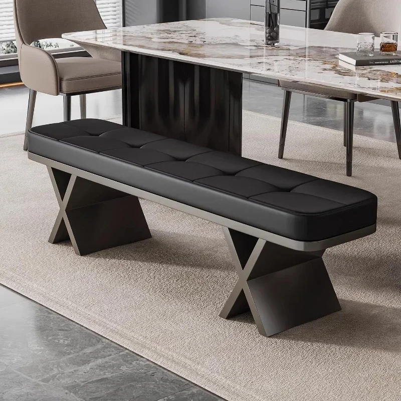 

dining table and chair bench, shoe stool entering the house, modern simplicity, Italian minimalist light luxury