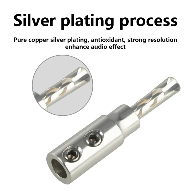Hifi聴覚アダプターシルバーコーティングバナナコネクタは、音を強化するためにはんだ付けを必要としません
