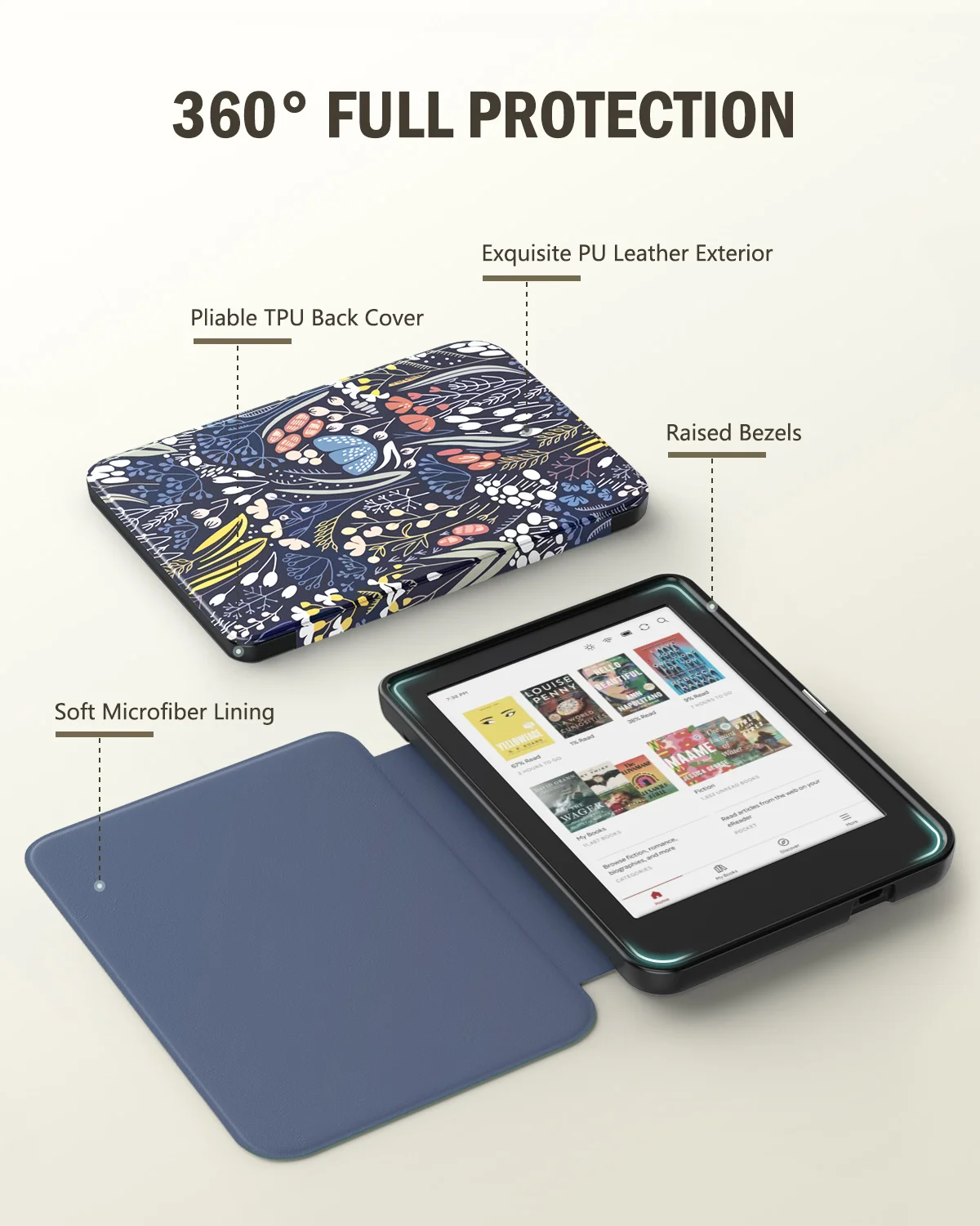 Case for Kobo Clara BW/Clara Colour/Clara 2E 6" Ultra Slim Lightweight with Auto Wake/Sleep Cover Folio Case for Kobo Clara BW 3