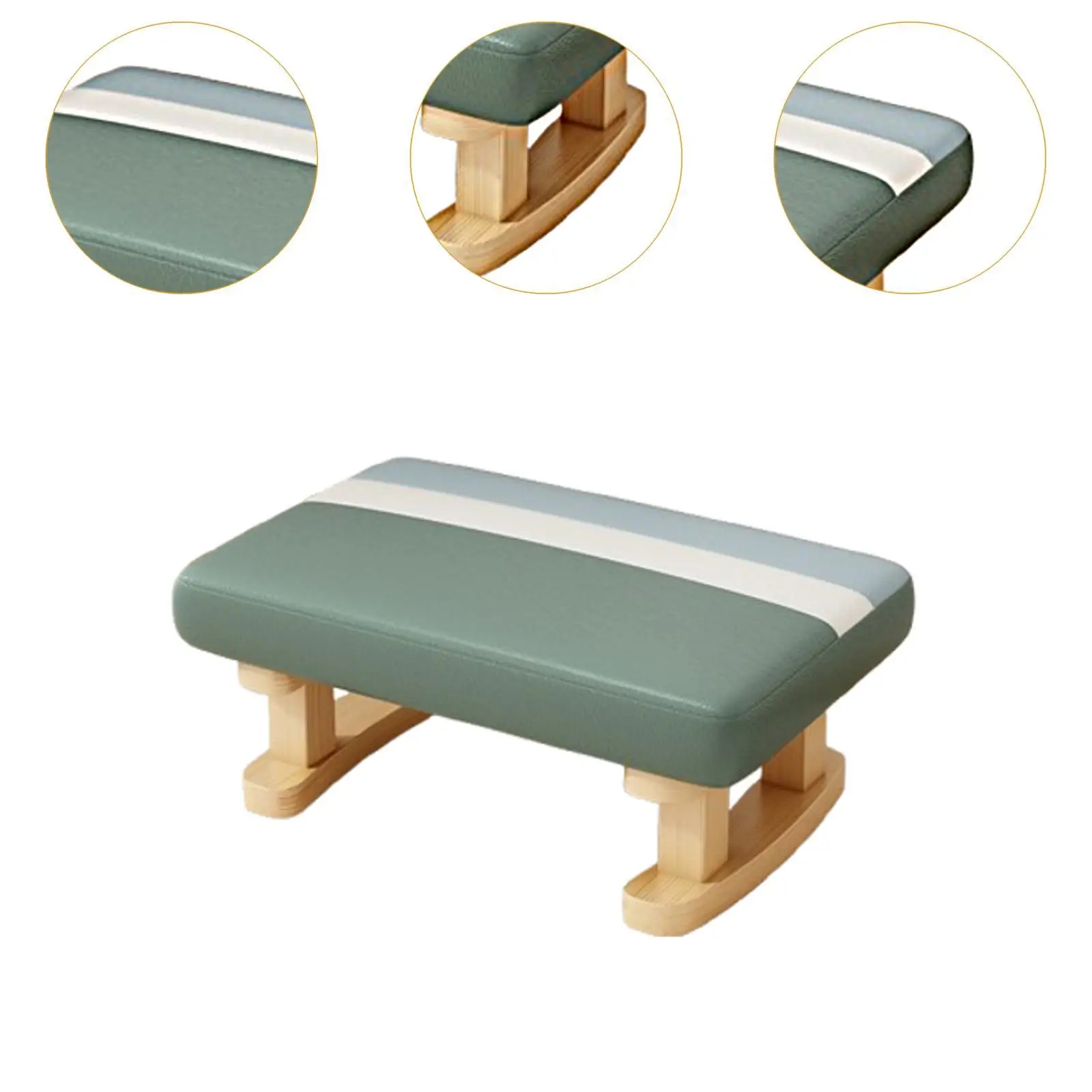 

Rectangle Short Step Stool Padded Foot Stool Bench 41x30x18cm Foot Rest with