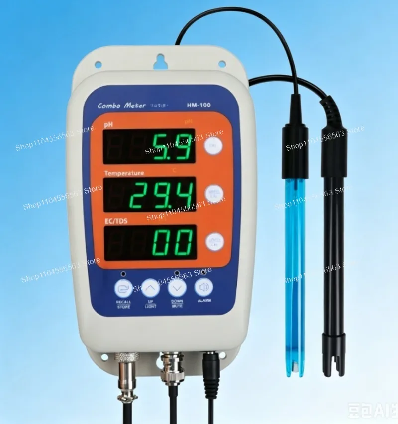 4-in-1 pH/EC/TDS/Temp Water Quality Tester, High Precision Water Analyzer Pen for Pools Aquariums Drinking Water