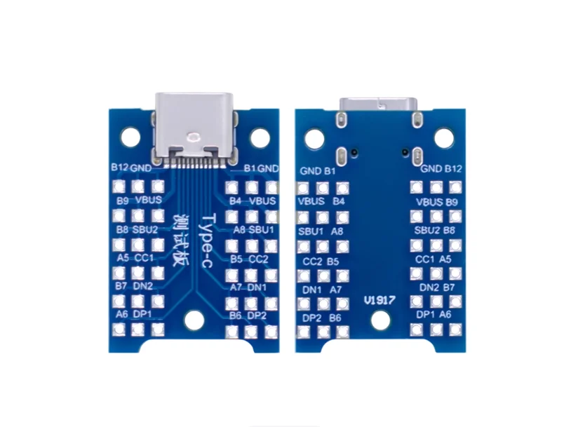موصل اختبار USB 3.1، لوحة اختبار كابل بيانات من النوع C مع موصل USB C أنثى ودعامة اختبار PCB