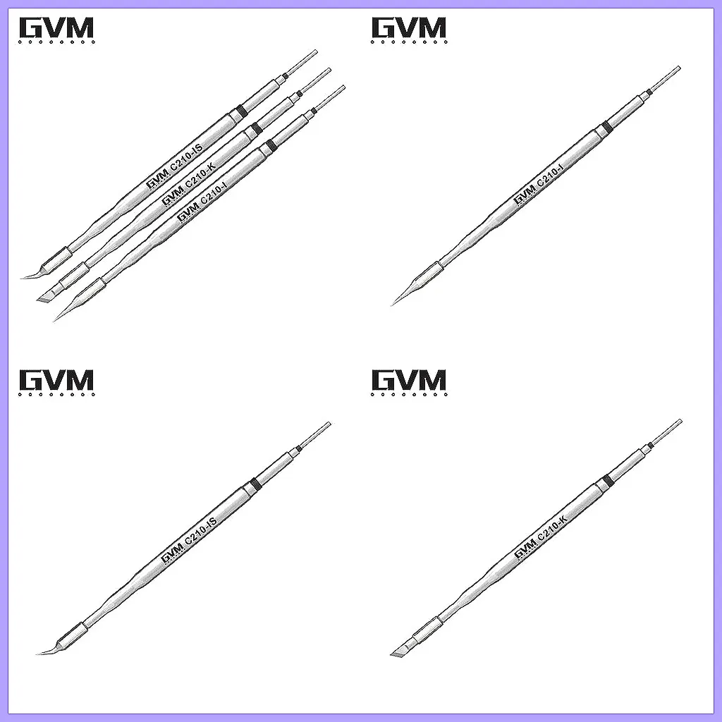 GVM-C210 Lead-Free Soldering Tips for Aixun C210 T210 T26 T26D S21 Stations, High Performance & Durable