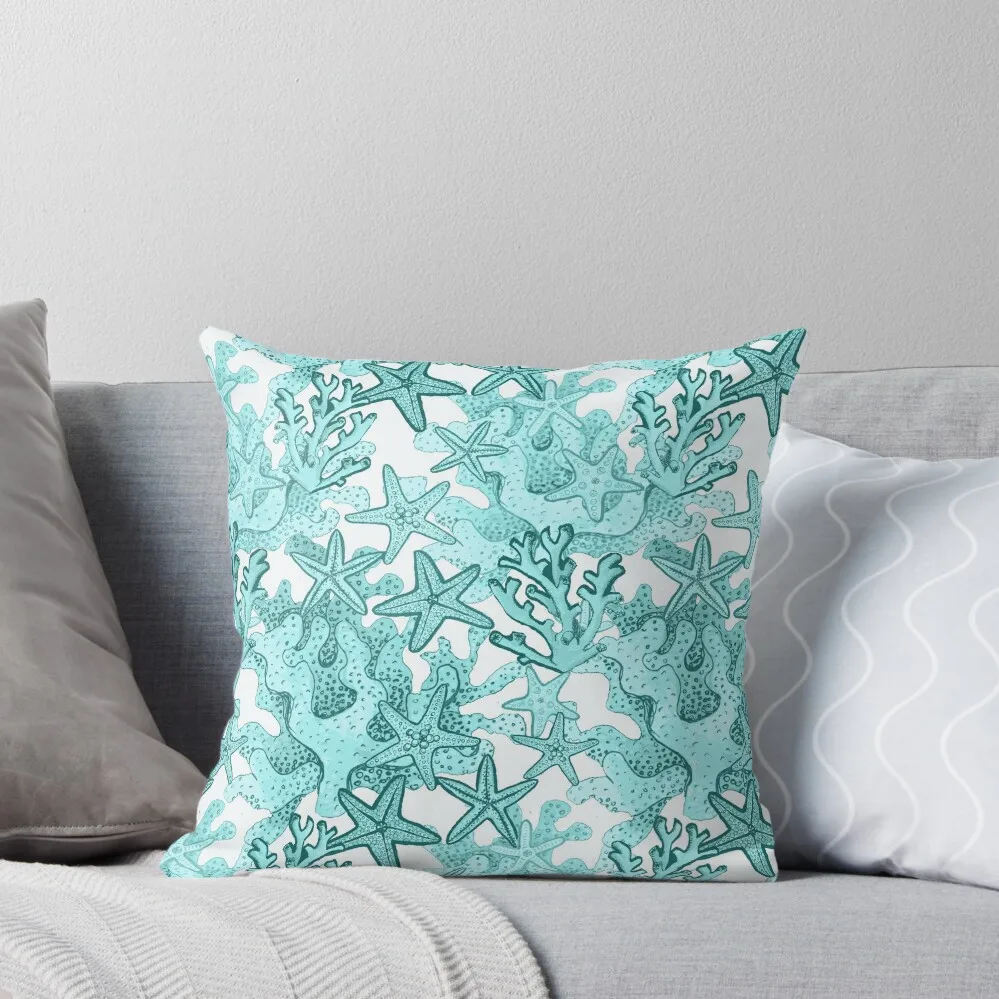 

Starfish Watercolor Aqua coral reef ,ocean home decor Throw Pillow Pillowcase Cushion pillow