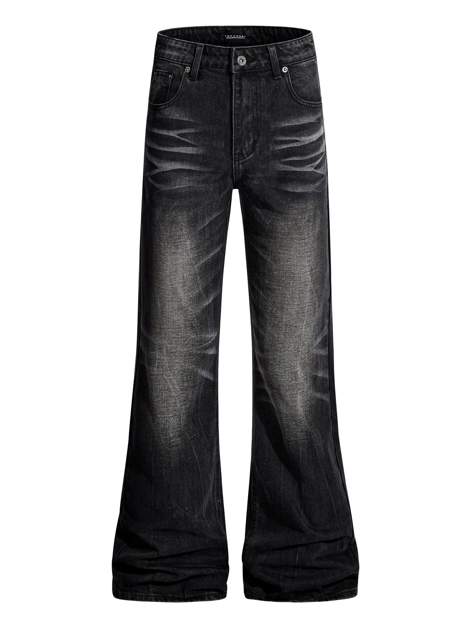 

Джинсы Waed Denim свободного кроя с широкими штанинами в стиле ретро, американские, женские, повседневные, стройнящие брюки, летние, модные, больших размеров, с деталями на карманах