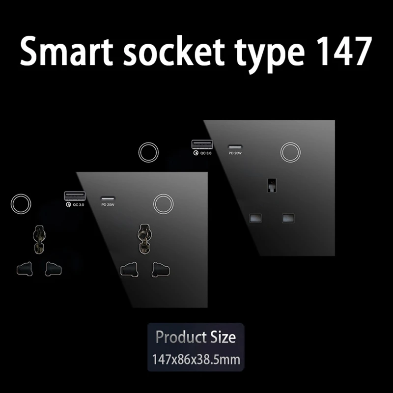 Tuya Wifi Wall Smart Socket Voice Timing Electricity Metering 147Smartsocket Remote Control US And EU Universal