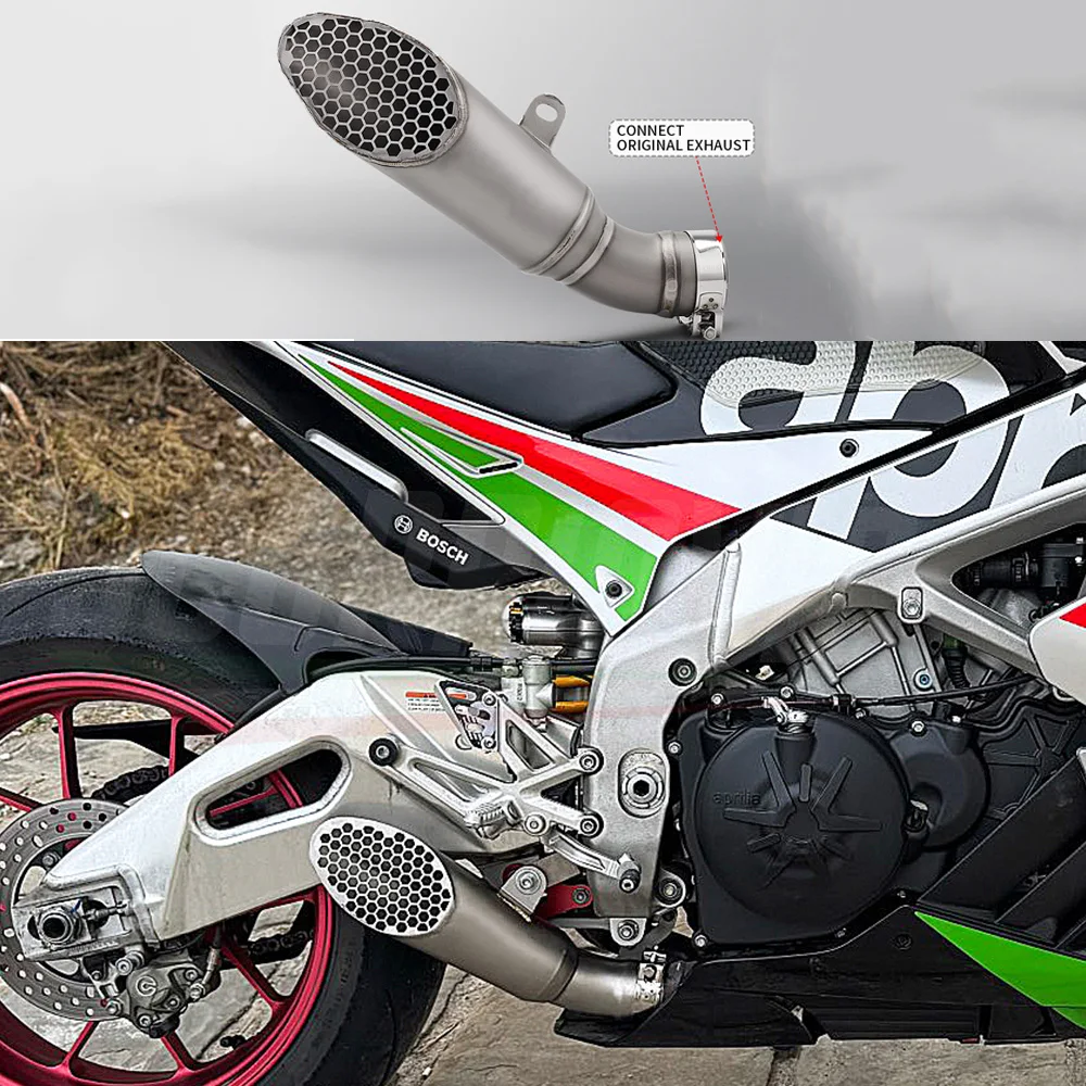 Motorrad Voll Titan Slip on Line Auspuff Projekt Schalldämpfer mit Net Escape Racing Linie für Aprilia RSV4 2015-2024