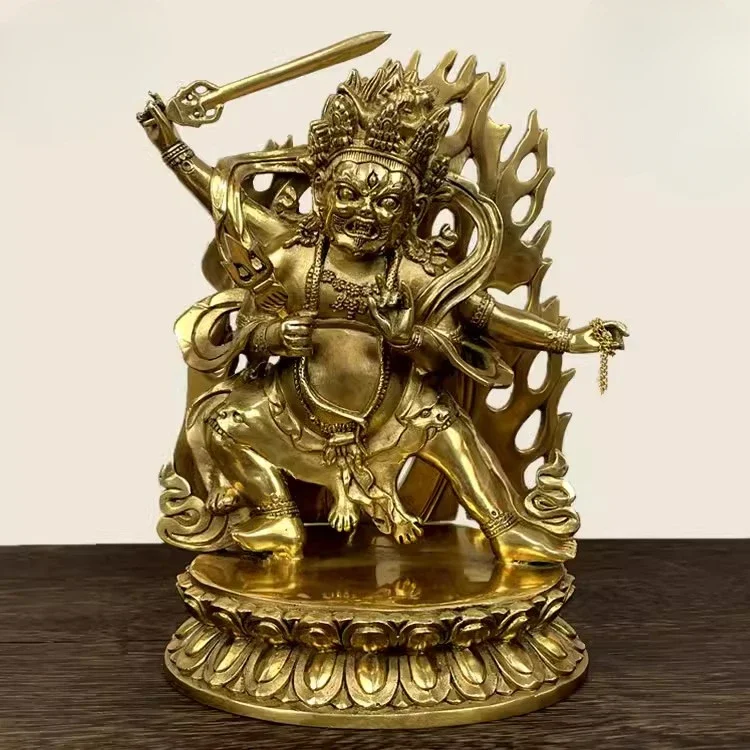 Tantric Buddha Statue Brass Four Arms Mahakala Mahagala Buddha Statue