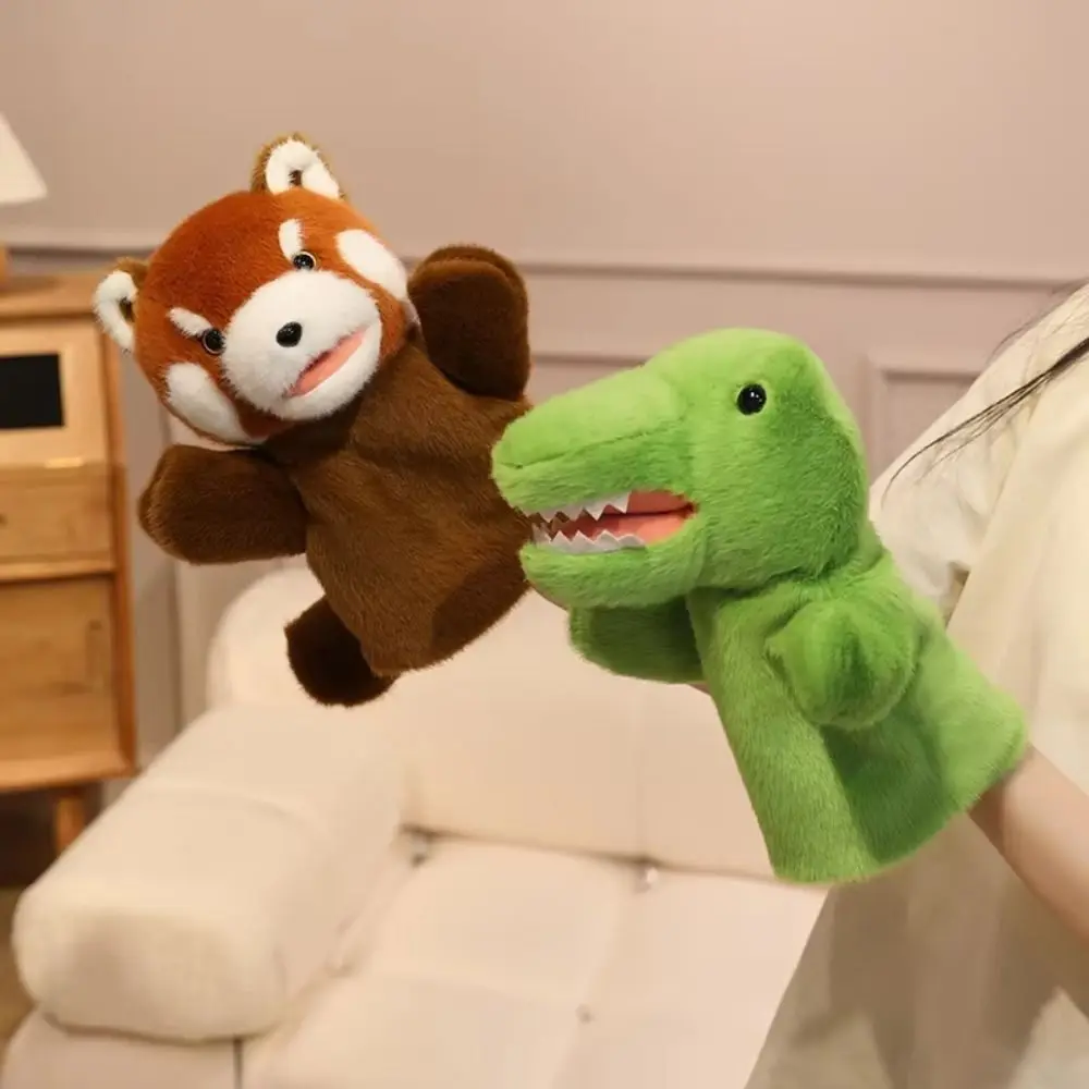 Rana Animale Burattino a mano Storytelling Anatra Farcito Peluche Squalo Giocattoli Simulazione Bocca mobile Mano Dito Storia Burattino Storia Tempo